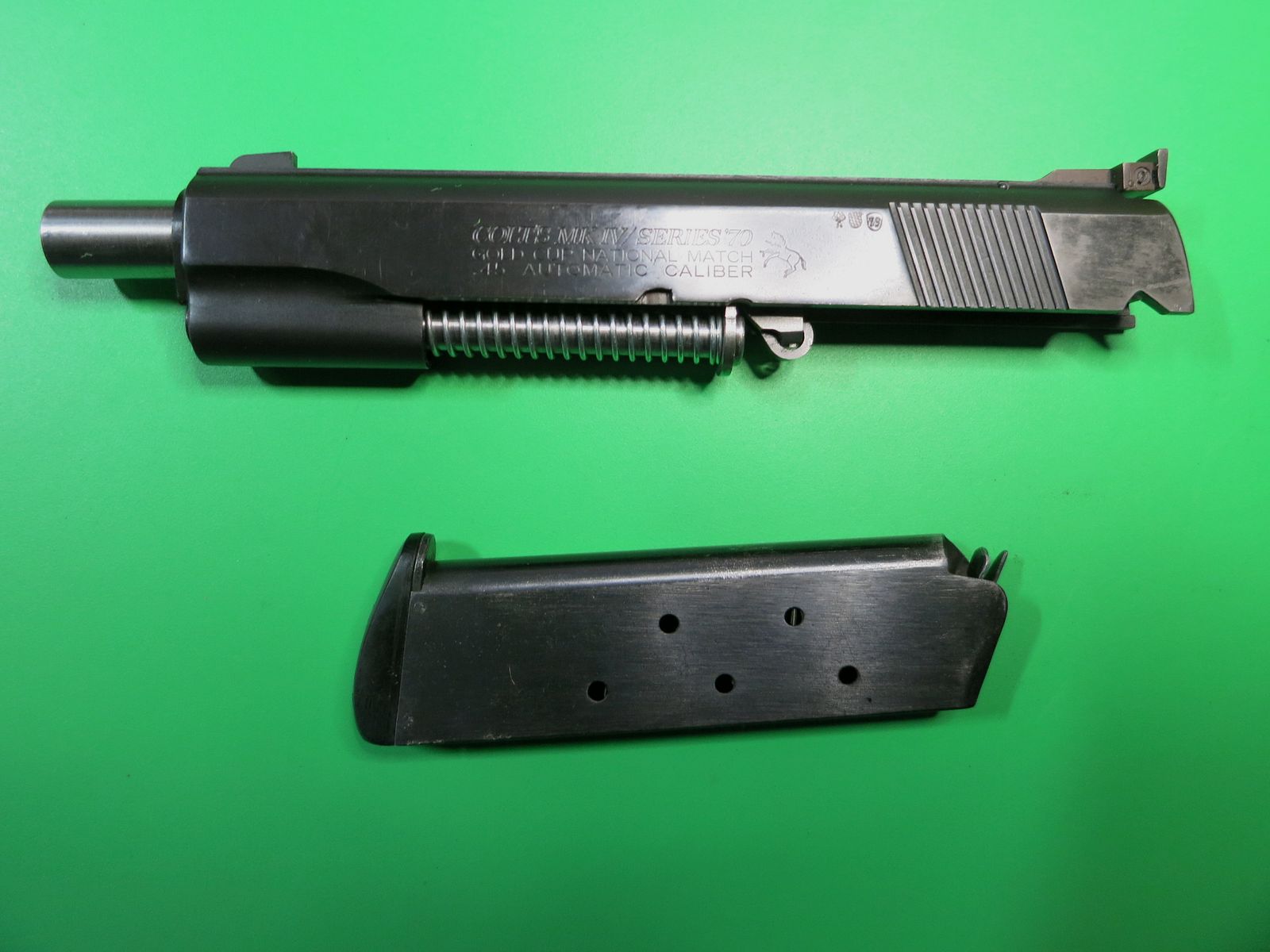 Colt exchange system for pistol 1911 National Match Gold Cup; Wilson barrel 6", MOGDANS, .45ACP, ELLIASON target rear sight #84