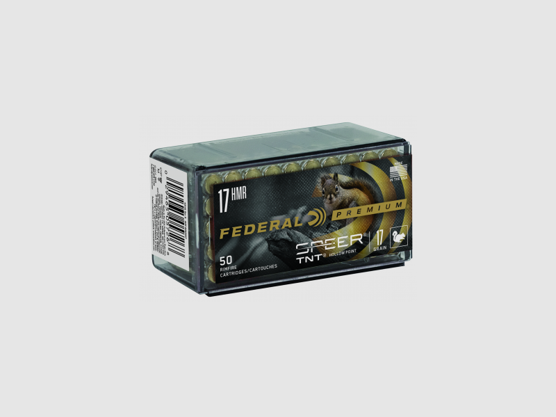 Federal Kleinkalibermunition Premium .17 HMR 1,1g TNT Jacketed Hollow Point Varmint & Predator