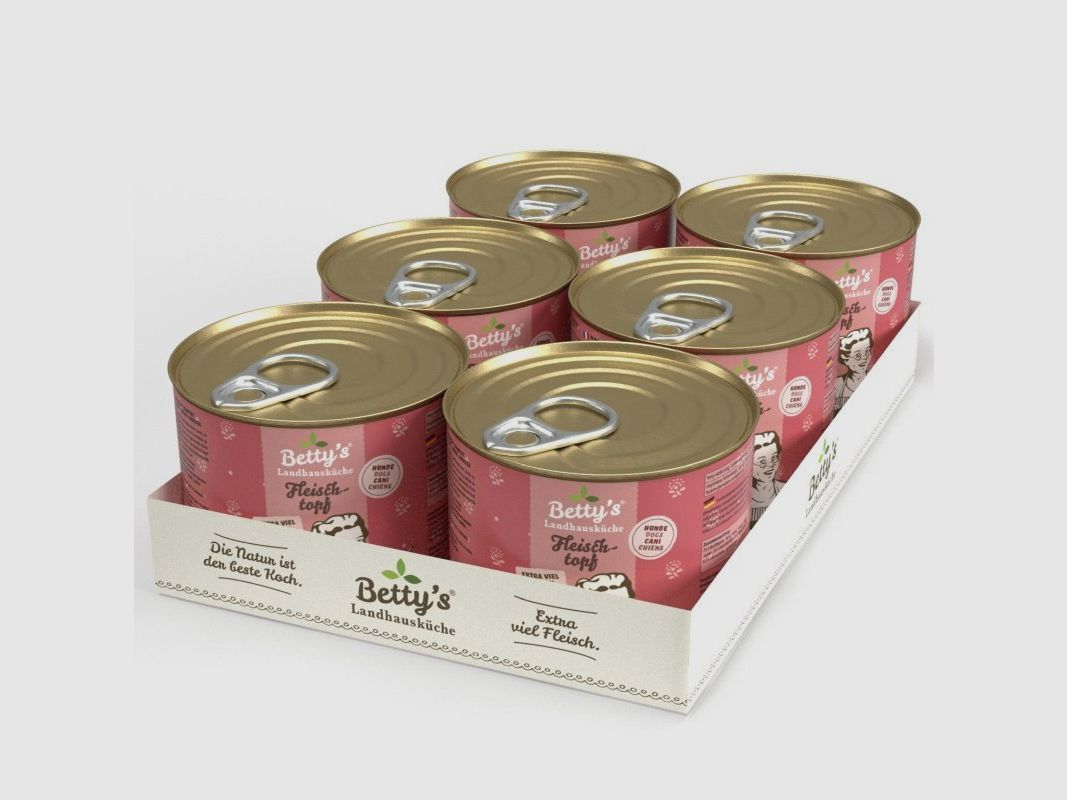 Betty`s Landhausküche Hundefutter Fleischtopf 6x 200g