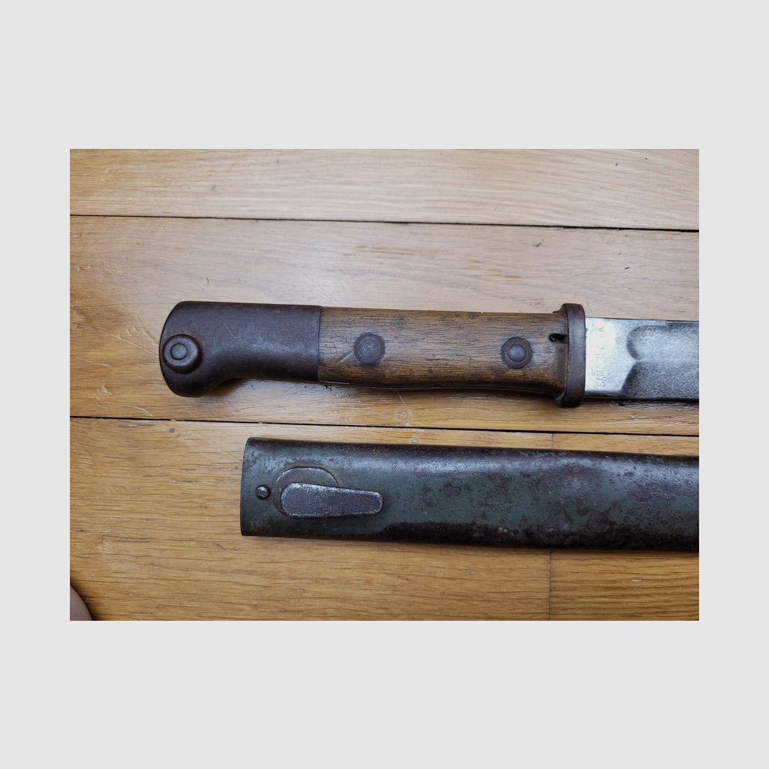 German bayonet S14 – replacement sheath – Manufacturer Samsonwerk – beautiful stamps – around 1915 – TBE, image 3 of 14