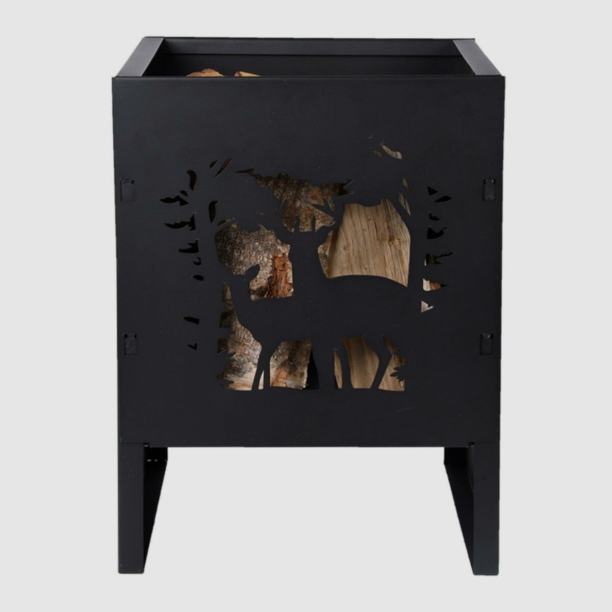 Lovergreen Outdoor Motiv Viereckiges Kohlenbecken-Hirschmuster - Baustahl