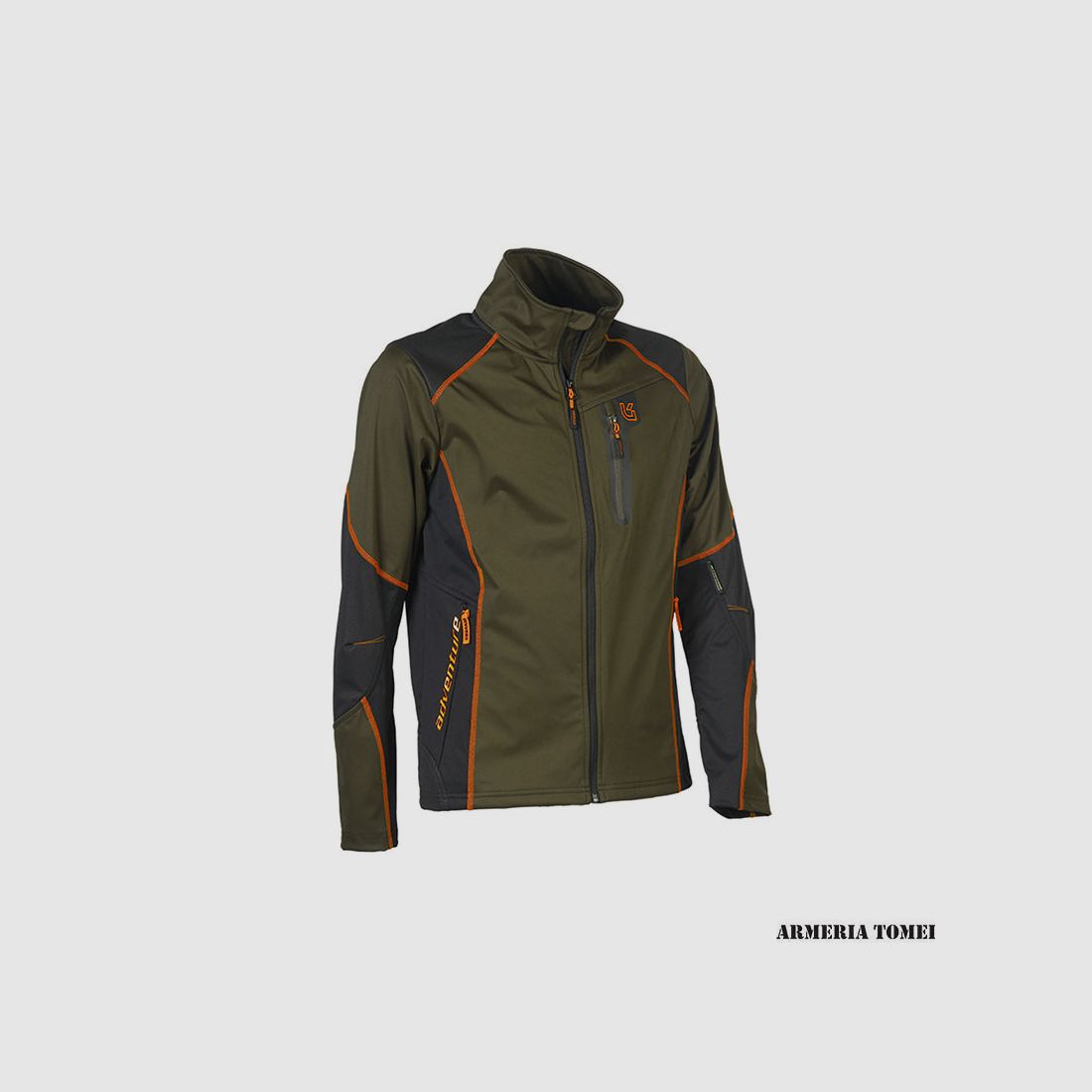 UNIVERS – CARDIGAN MICROSHELL U-TEX GREEN/ORANGE, image 3 of 4