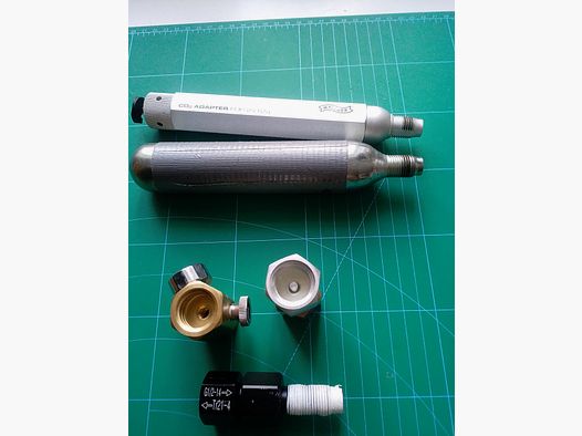 CO2 Adapter 88 Gramm + 12 Gramm Kartusche Adapter Soda Stream Airmagnum Gasflasche