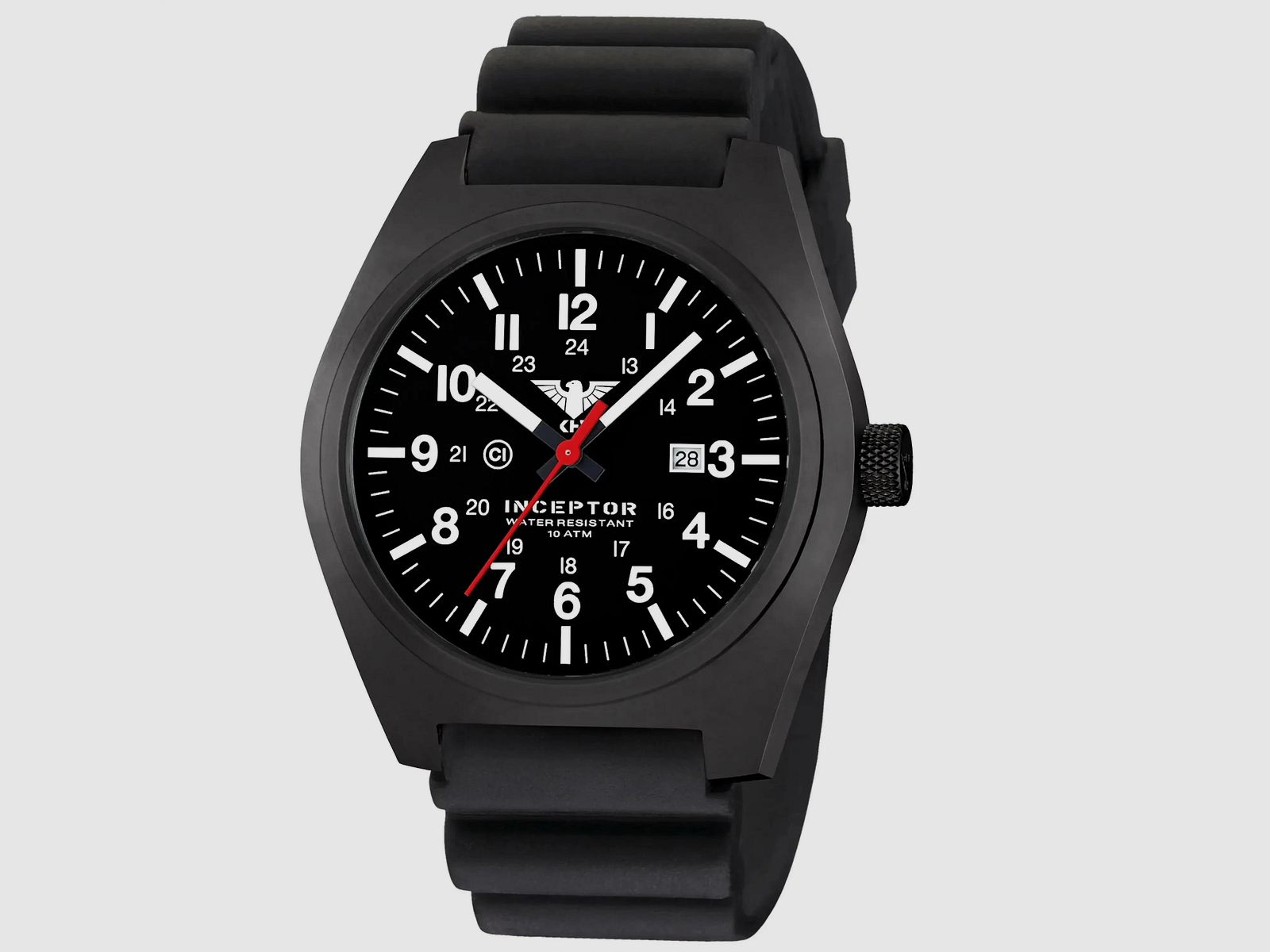 KHS KHS Orologio Inceptor Acciaio Nero Cinturino da Sub - Nero