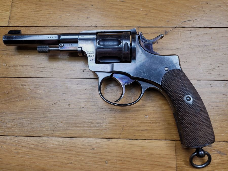 Wunderschöner schwedischer Revolver 1887 – seltene erste Fertigung Nagant in Belgien für Schweden – in 7,5 Nagant – Mononummer – Magische Originalbrünierung – Hervorragender Zustand, Bild 2 von 17