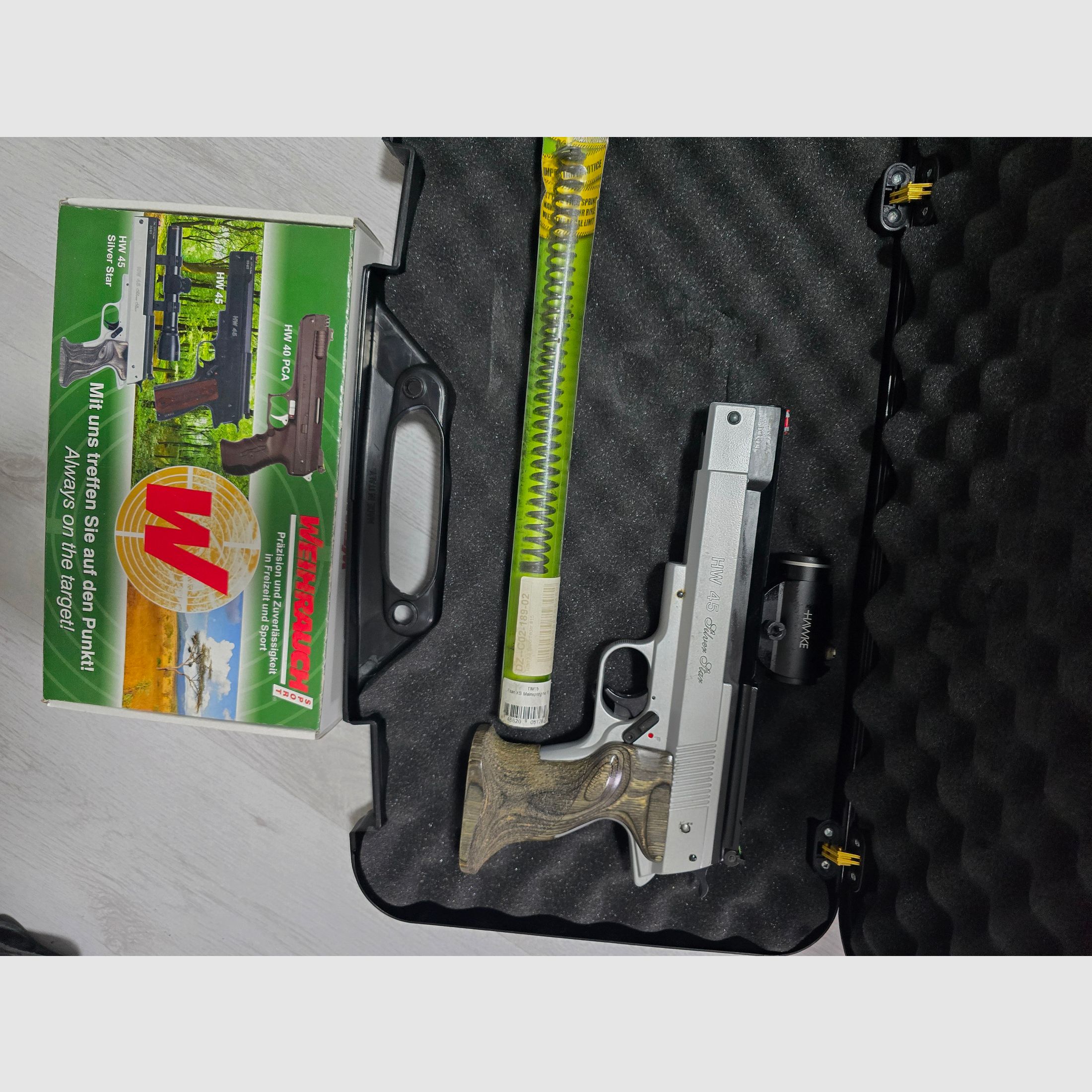 Weihrauch HW45 Silverster, Howke Red Dot, Exportfeder und Koffer ! ! und Koffer