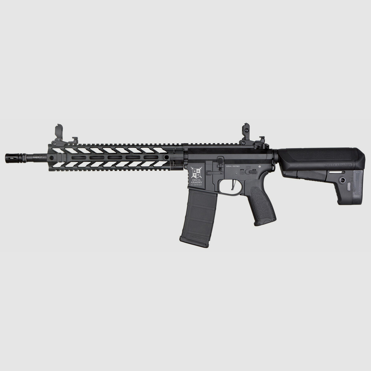 AR15 M-Lok Long BRAVO Delta Armory Schwarz S-AEG Airsoft Gewehr Frei ab 18 Jahren