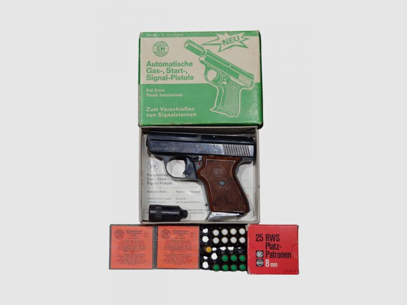 Rhöner Sportwaffen GMBH 8mm SM Mod 15 mit 7er Magazin Schreckschuss Pistole