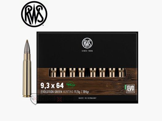 20 Munitions RWS cal 9,3X64 184gr Evo Green