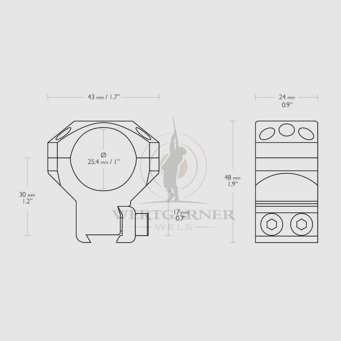 Hawke Montages de Anneaux Tactiques 9-11mm 1" haut, image 1 sur 2