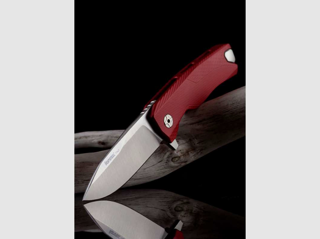 Lionsteel ROK Aluminium Taschenmesser, rot, satiniert