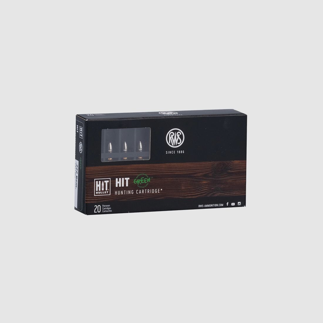 RWS .222 Remington HIT 2,6g/40gr Büchsenpatronen Bleifrei