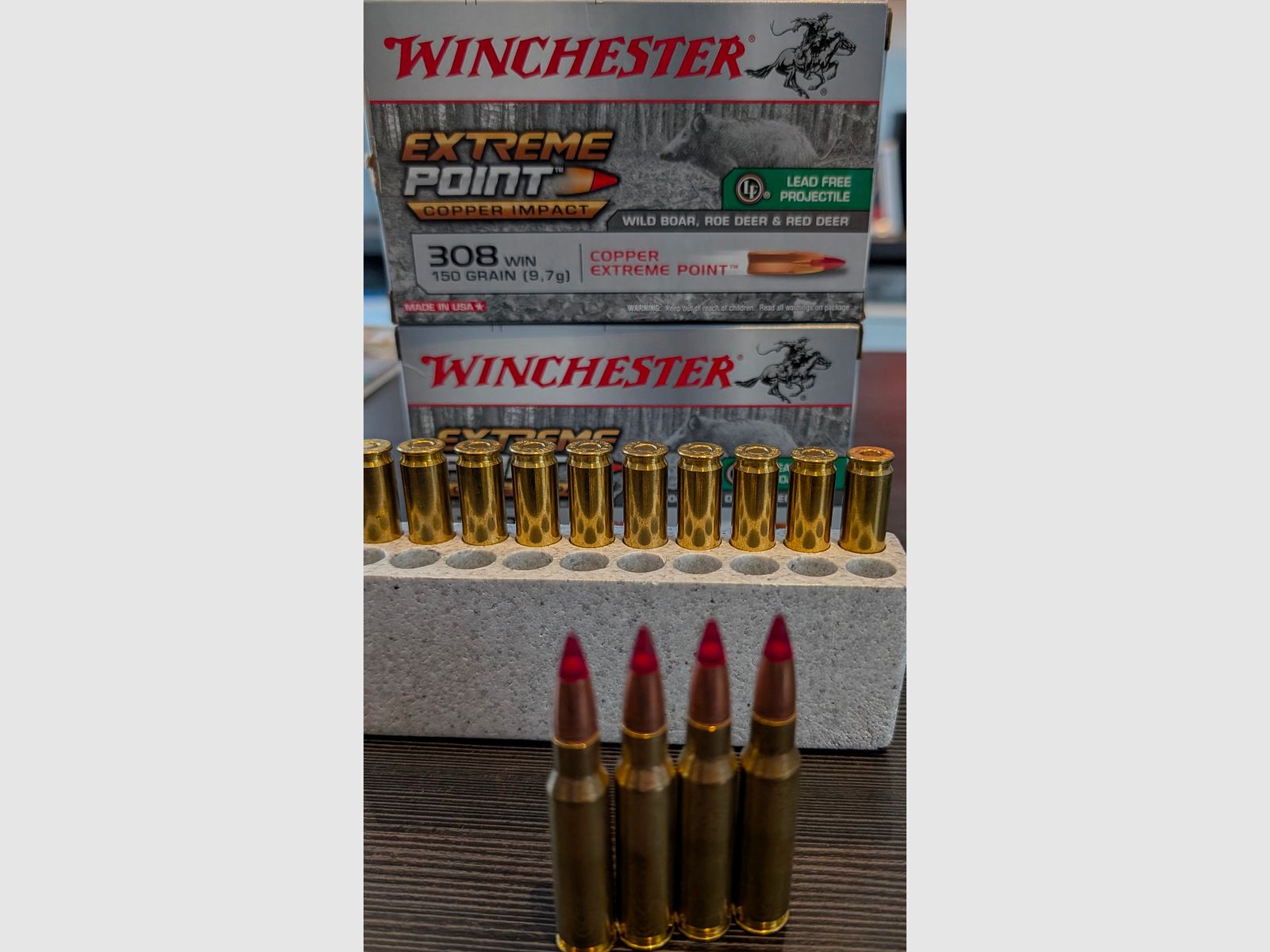 jagdlich -bleifrei- 34 Schuss Winchester Extreme Point Copper Impact 9,7g / 150 gr