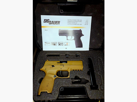 Pistolet alarmowy Sig Sauer P320 w kalibrze 9 mm P.A.K. w kolorze Tan / Dark Earth. (PTB 1038)