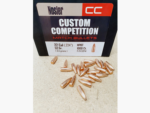 .224/52grs HPBT Nosler Competition Geschosse 250 stk