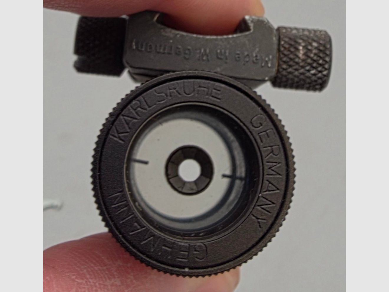 Tunneled front sight Anschütz with adjustable front sight ring with adapter
