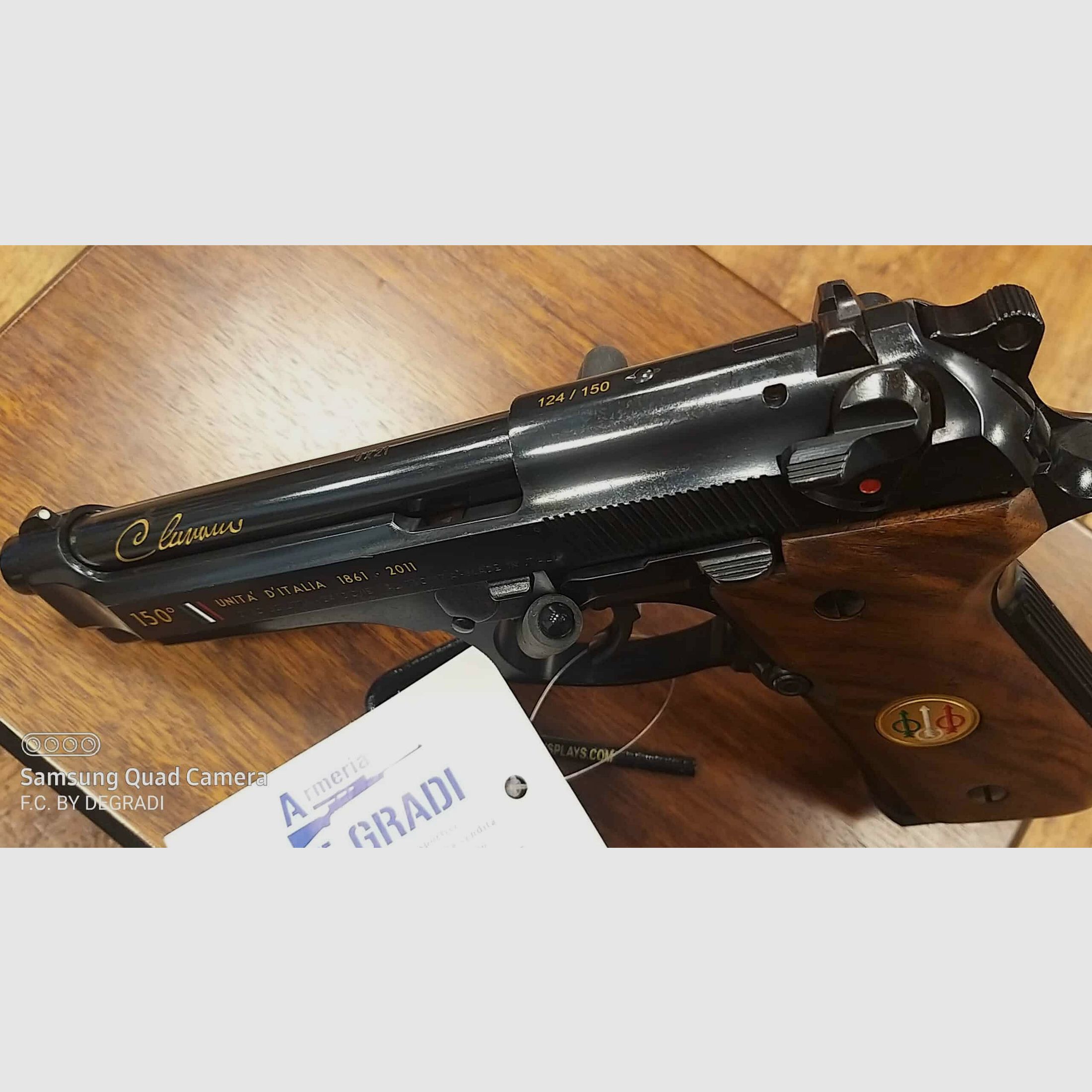 BERETTA 98FS UNITA’D’ITALIA KALIBER 9X21 N.124 OP 150, afbeelding 4 van 4