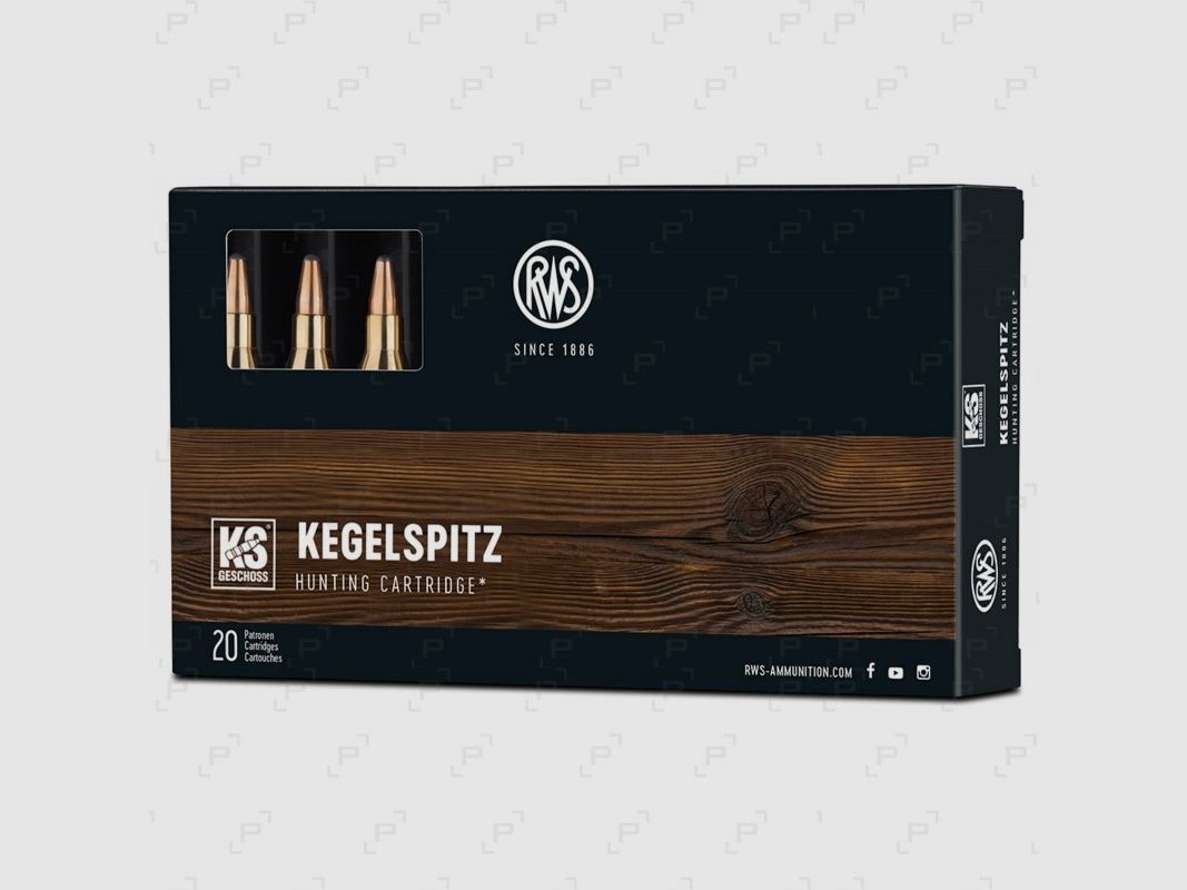 Box mit 20 Patronen für Großwild RWS KS Kaliber 7X65 R - 123 GR