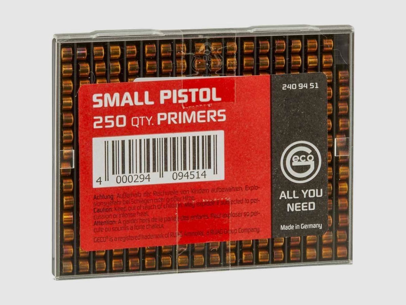 Boxer Zündhütchen Mała Pistolet Geco