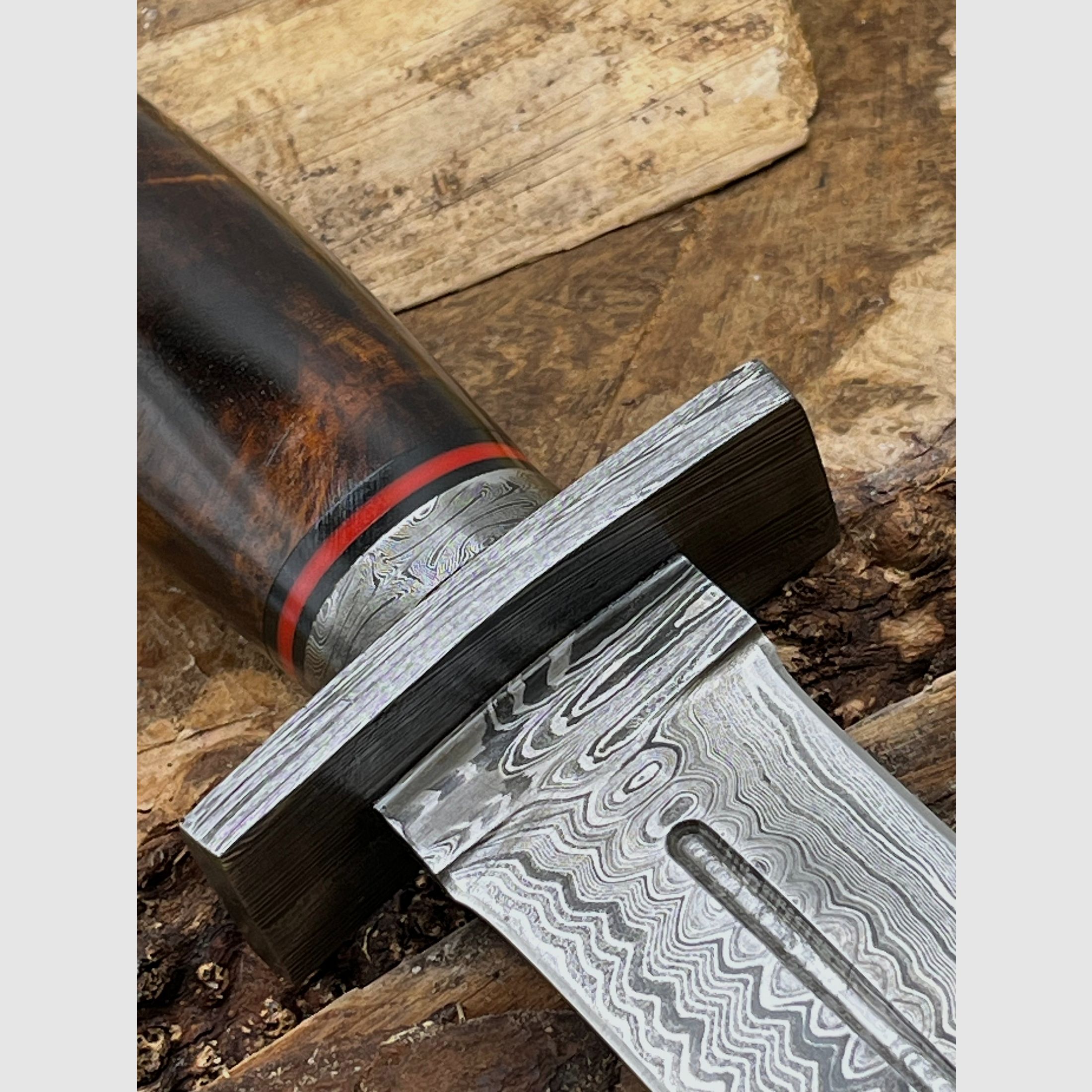 Jagdmesser Damaststahl Handgeschmiedet 