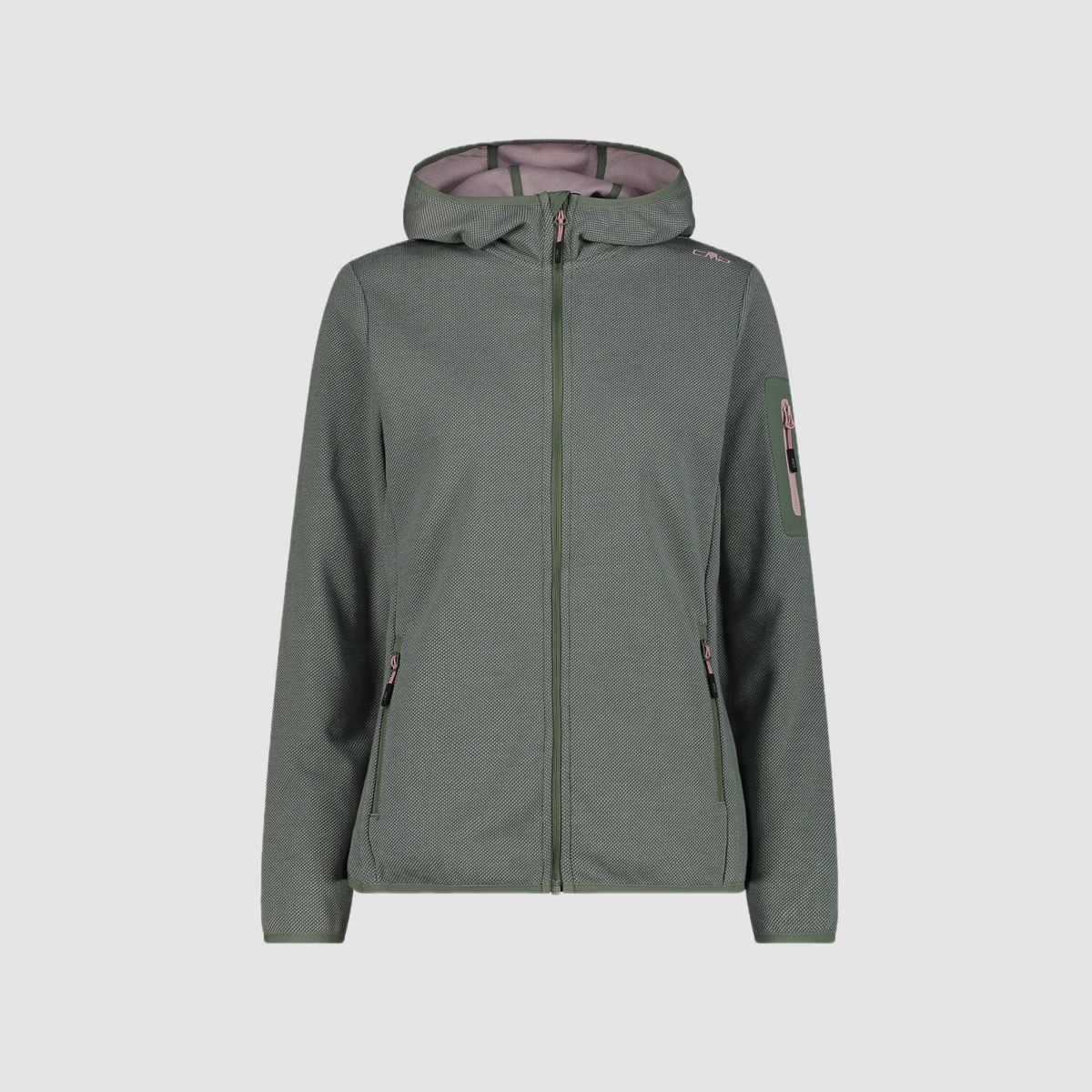 CMP Damen Jacke Knit-Tech-Fleece mit Kapuze Salvia Jade