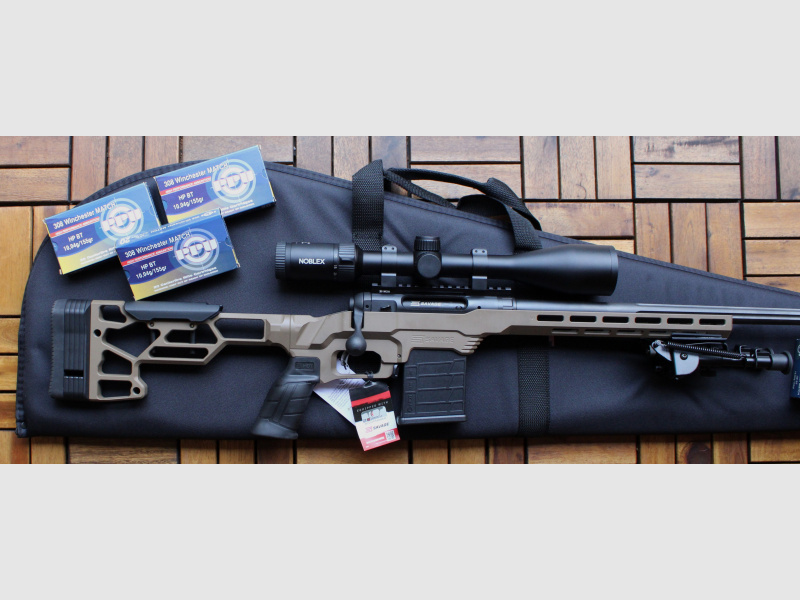 Savage 110 Precision Repetierbüchse Kal. 308 Win.Noblex ZF 5-30x56, Zweibein