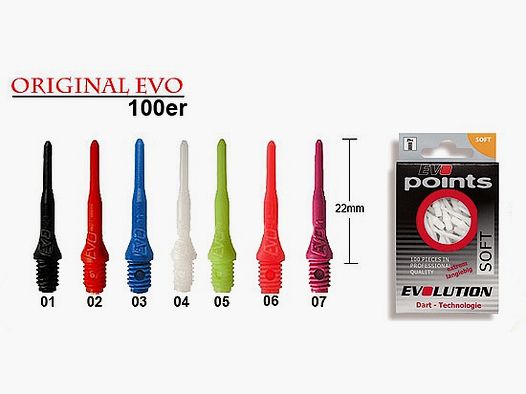 Dartpoint Evo Points weiß 100er Dart & Zubehör