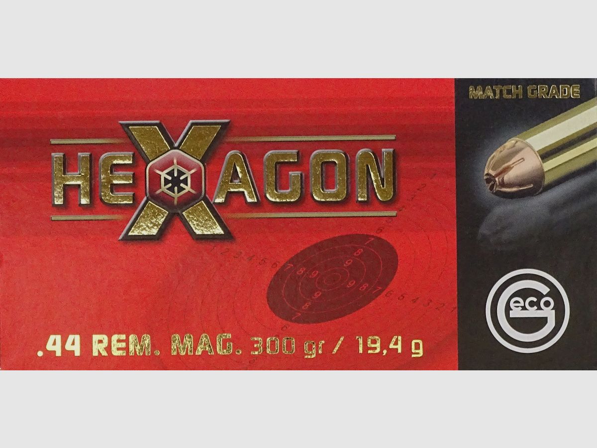 Geco .44 Rem. Mag. Hexagone 299grs - 500 coups