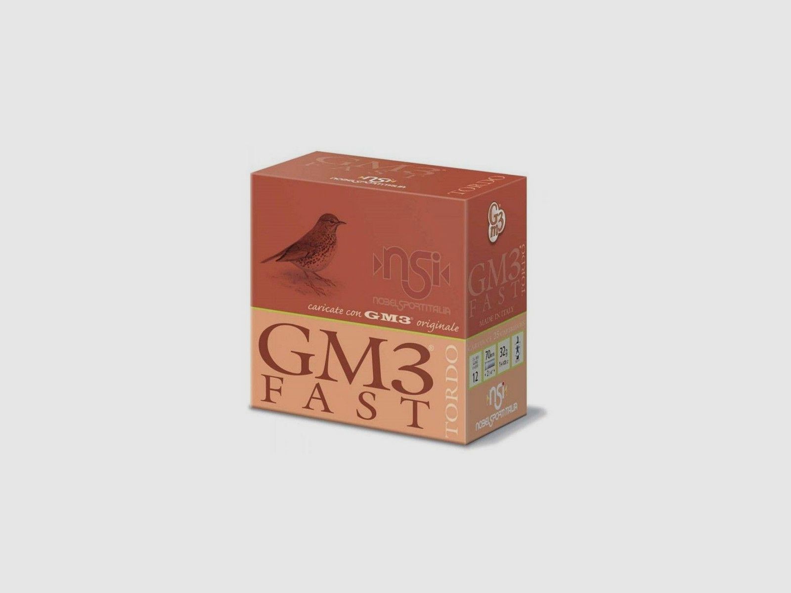 Kiste mit Patronen NSI Nobel Sport GM3 Fast 32 gr