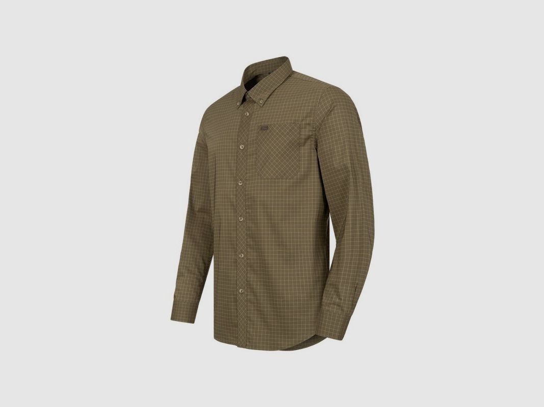 Blaser Stretch Shirt Serge Dark Olive Checked