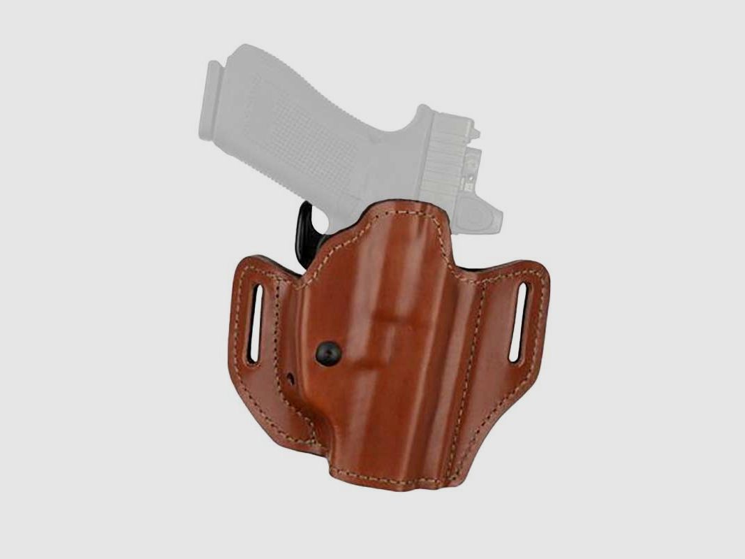 BIANCHI® 126GLS Leder Gürtelholster RDS 183* Glock 26/27/30/30S/33/39,H&K P2000SK/P30SK,S&amp;W M&amp;P Shield/Compact,Walther P99C DAO/QA/AS/PPS 9mm,.40-Beige-Rechts