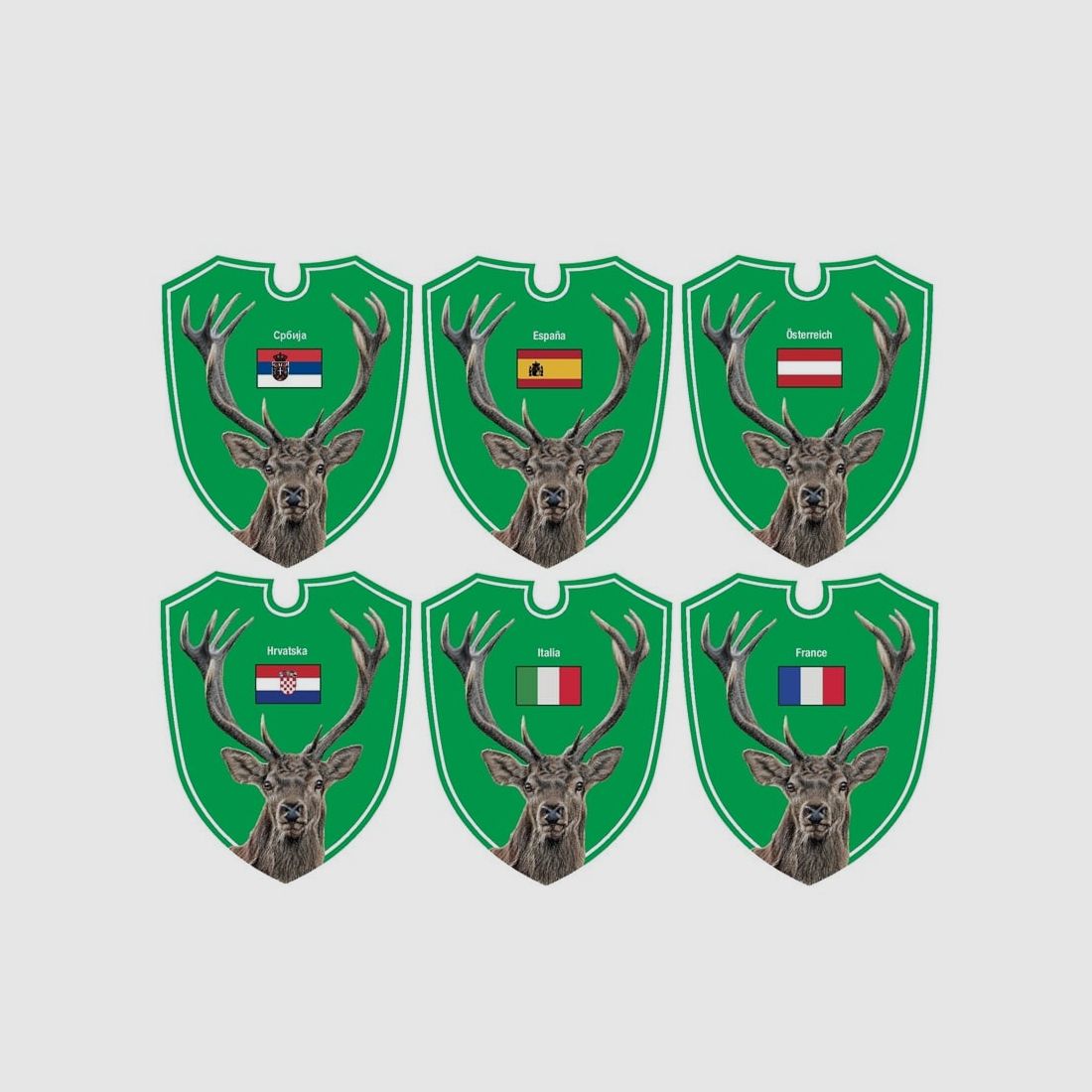 Dualoptik Auto Jagdschilder Hirsch