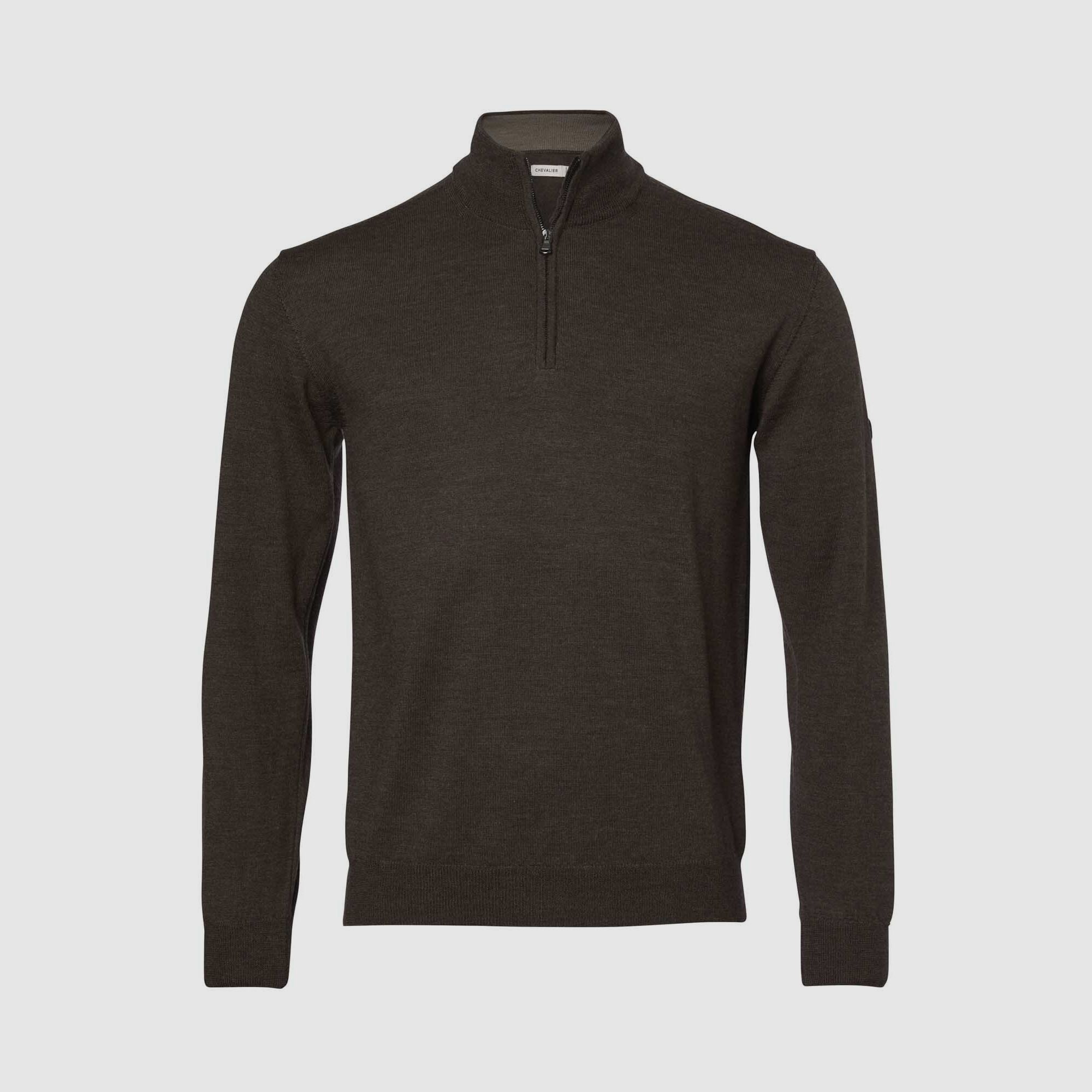 Chevalier Aston Half Zip Merino Pullover Herren Leather Brown S