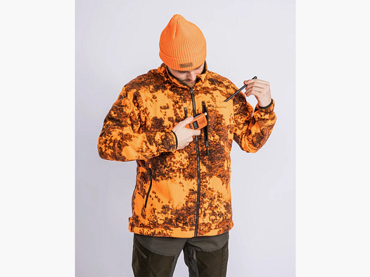 -60% PINEWOOD Furudal WENDEJACKE Fleecejacke Braun / Blaze ORANGE > winddicht + wasserdicht! Gr. L