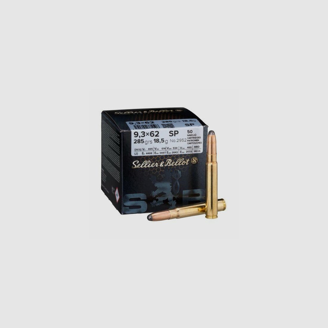 S&B 9,3x62 SP 285grs. (50 Schuss)