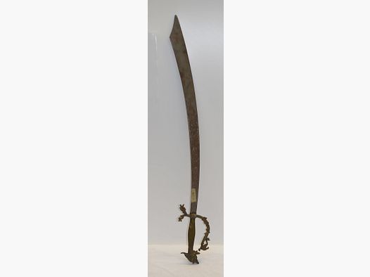 Antikes orientalisches Schwert, Säbel mit Drachen, Gesamtlänge 85 cm