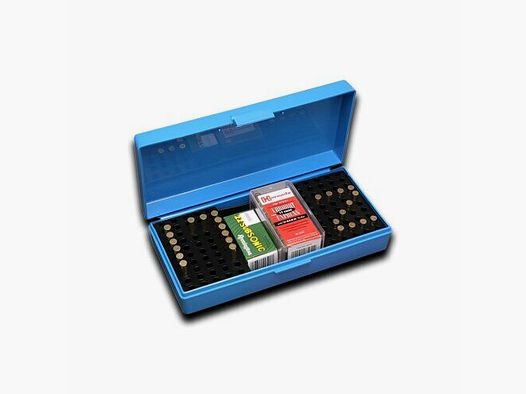 MTM Patronenbox mit Klappdeckel blau .22lr 200 Patronen