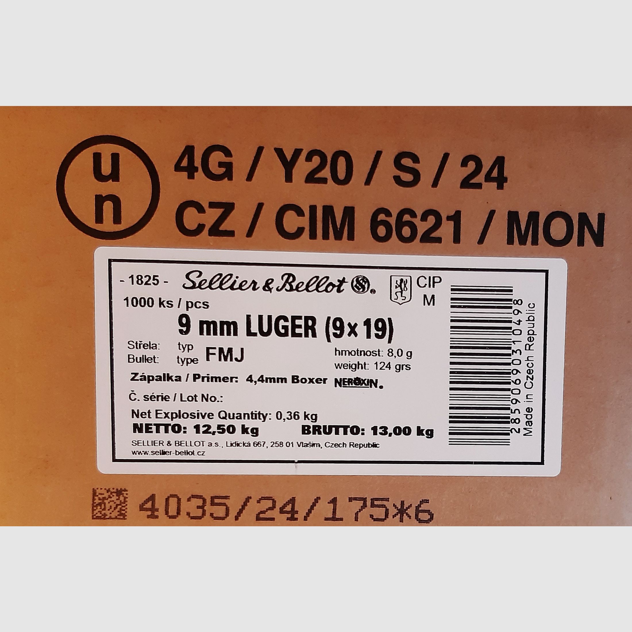 S/B 9mm Luger FMJ 124gr, immagine 2 di 2