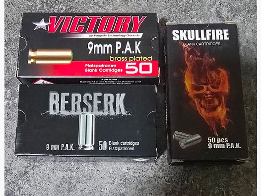 Plaatspatronen 9mm PAK Victory Skullfire Berserk