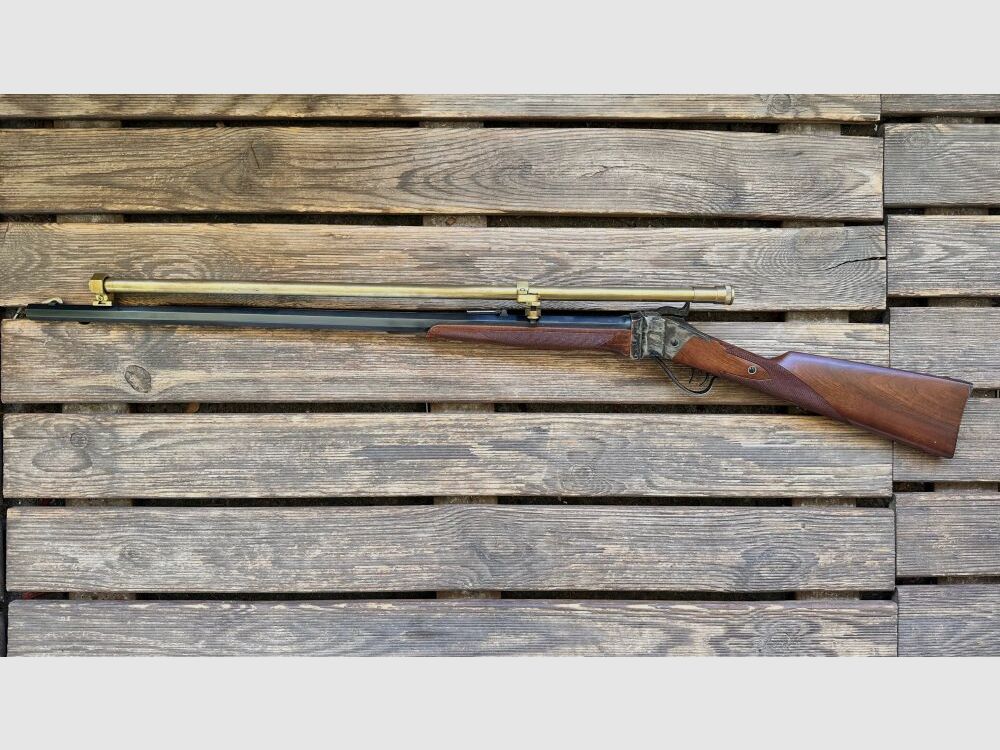 Pedersoli Sharps Sporting Rifle 45 70 met Messingscope Zeldzaam !!! .45-70Gov