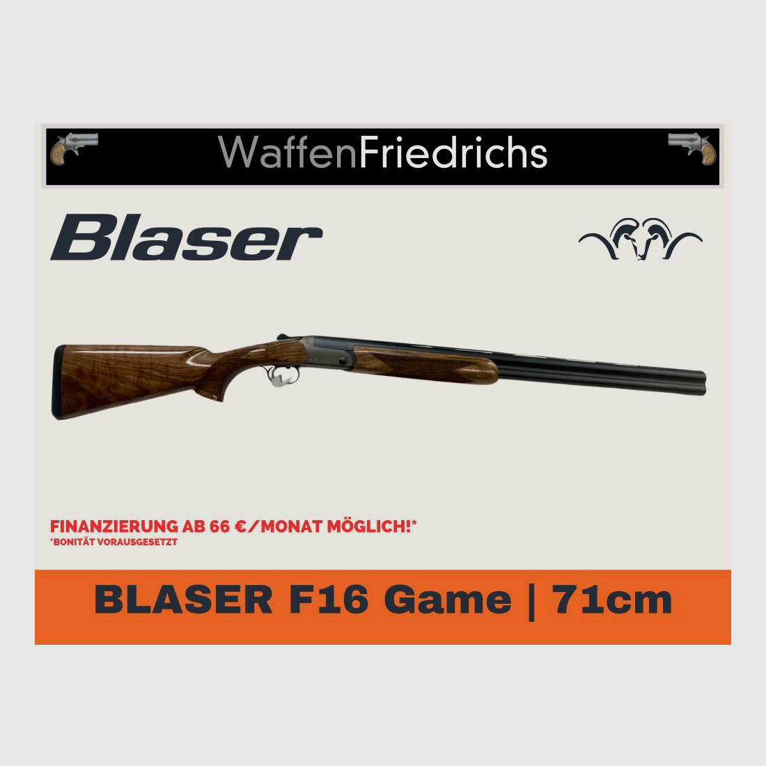 BLASER F16 Game | 71cm | Bockdoppelflinte BDF - Waffen Friedrichs