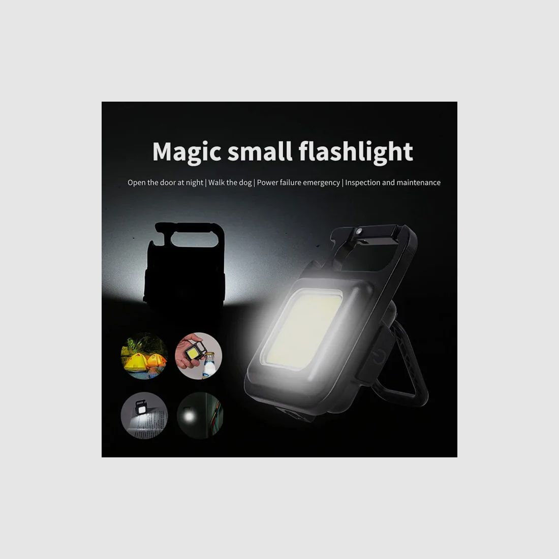 Schlüsselanhänger mit wiederaufladbarem COB-Light