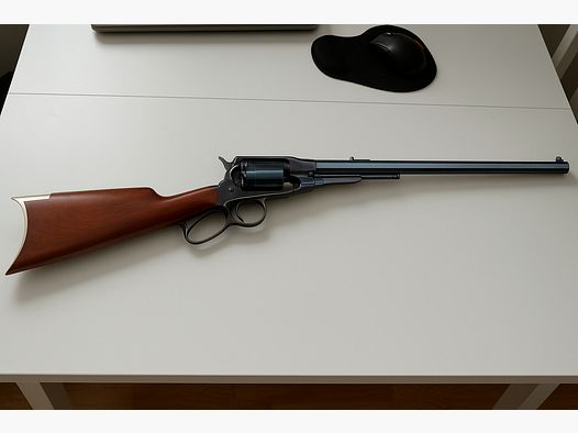 Carabina de revólver de pólvora negra Uberti 1858 New Army Target Carbine .44 18" - Negro