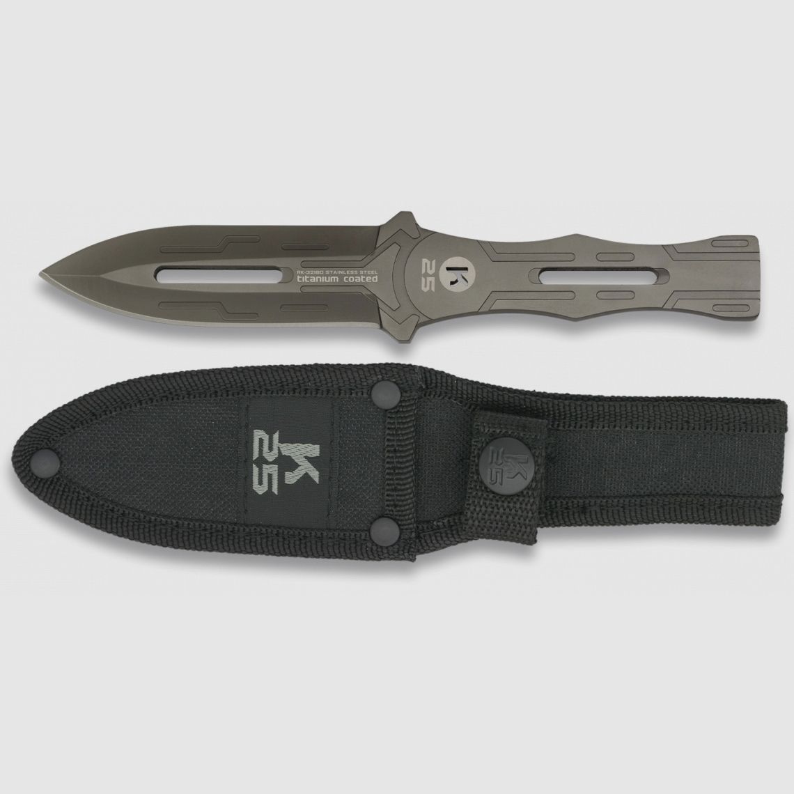 schweres Wurfmesser K25 Titanium Thrower 19cm 110g mit Etui