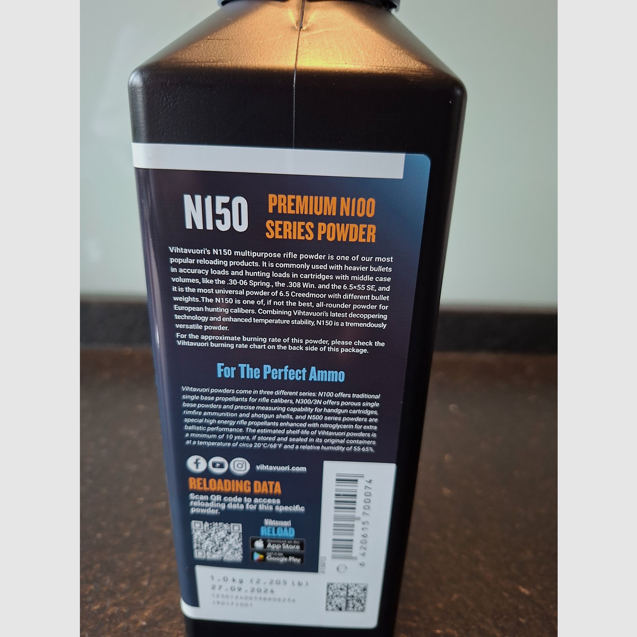 Vihtavuori N150 aandrijfpoeder 950 gr.