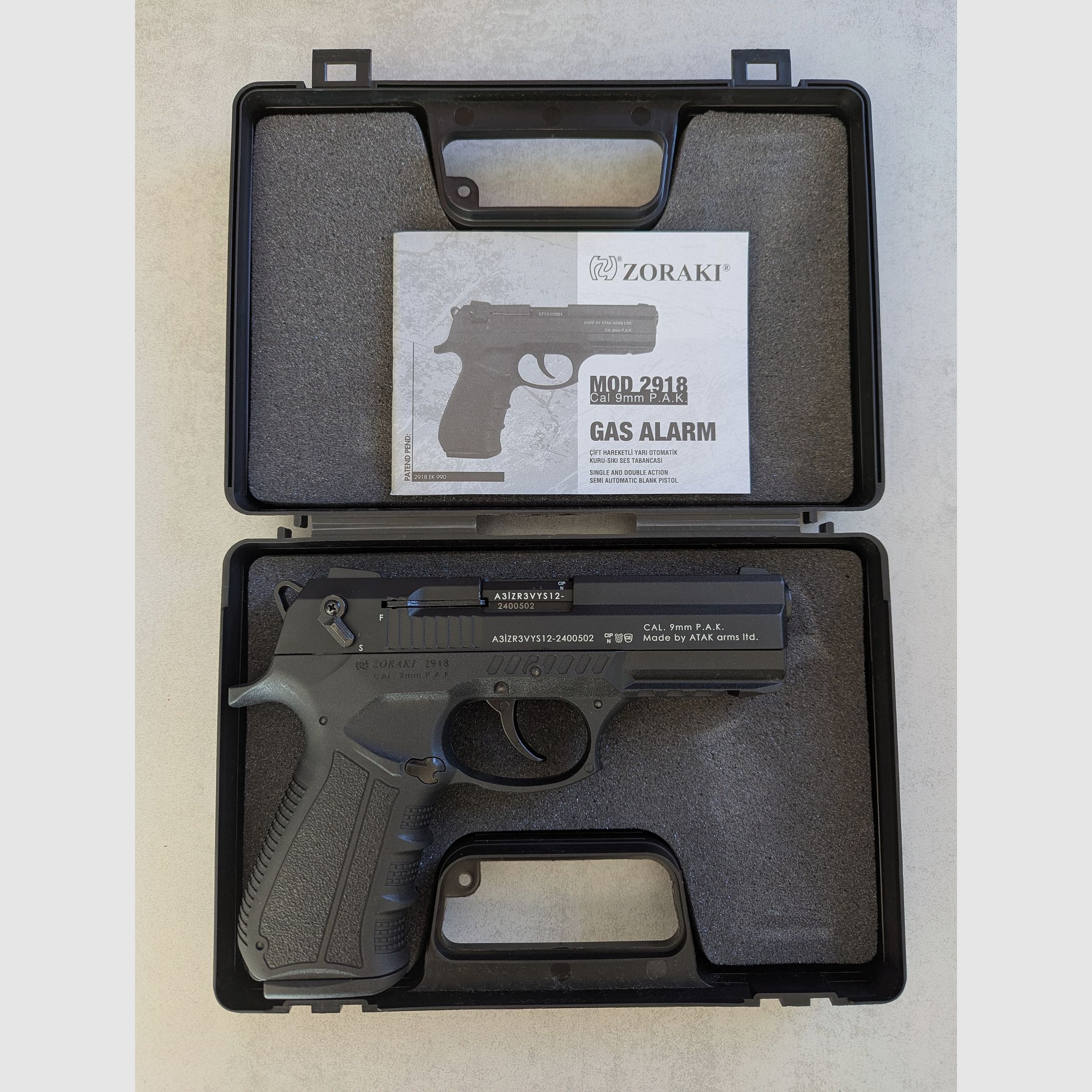 Zoraki 2918 pistola de fogueo cal. 9mm P.A.K. negra como nueva