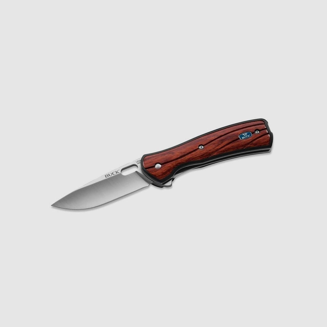 Coltello pieghevole Buck VANTAGE AVID, acciaio 420HC, flipper, Liner Lock, scaglie GFK, inserti in legno di rosa, clip in acciaio inossidabile