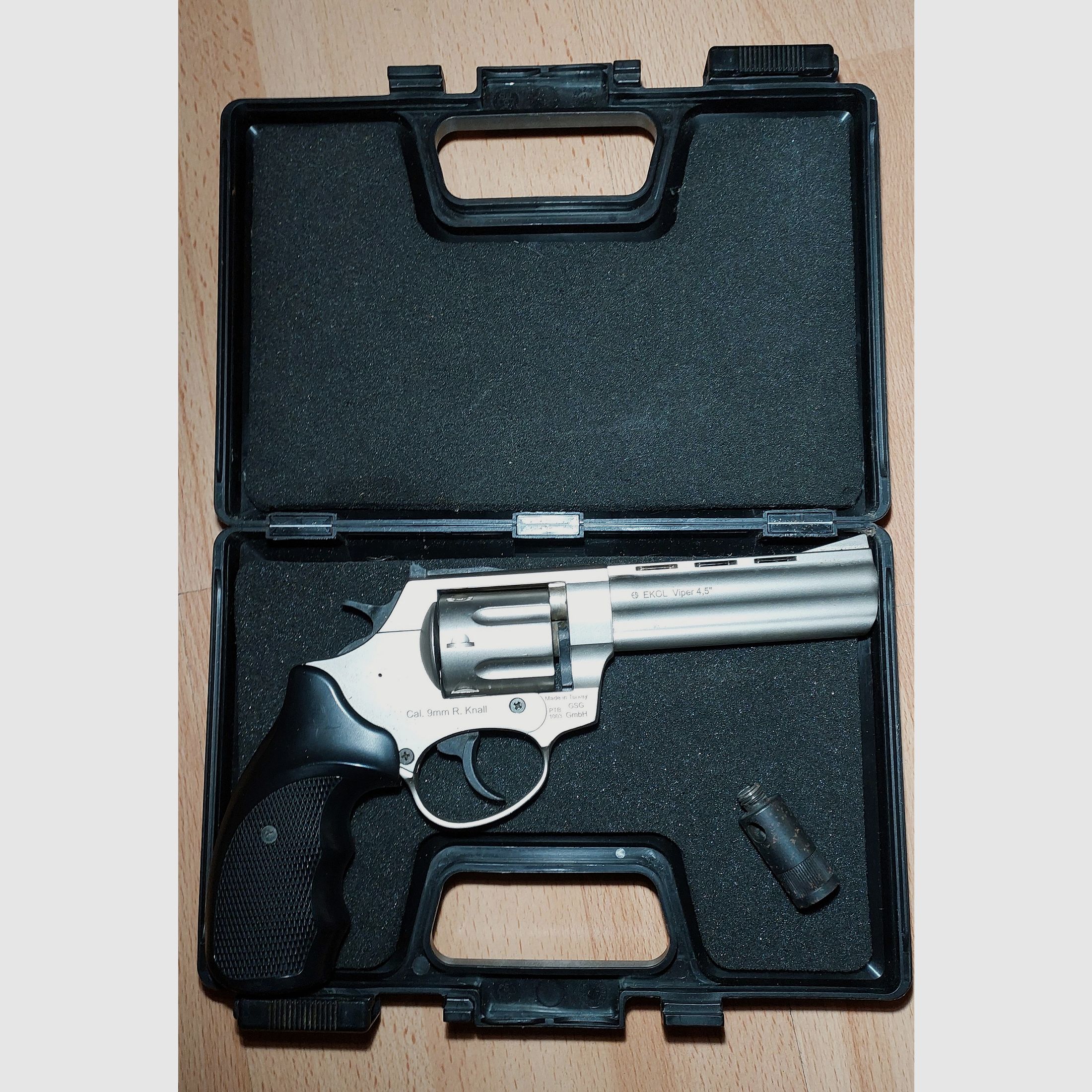 Ekol Viper 4.5 inch blank firing revolver nickel-plated 9 mm R.K. (PTB 1003)