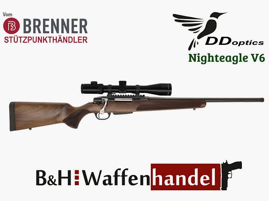 Brenner Komplettpaket:	 BR 20 Nussbaumschaft DDoptics 2.5-16x42 oder 2.5-15x50 Jagd Büchse Holzschaft Finanzierung möglich