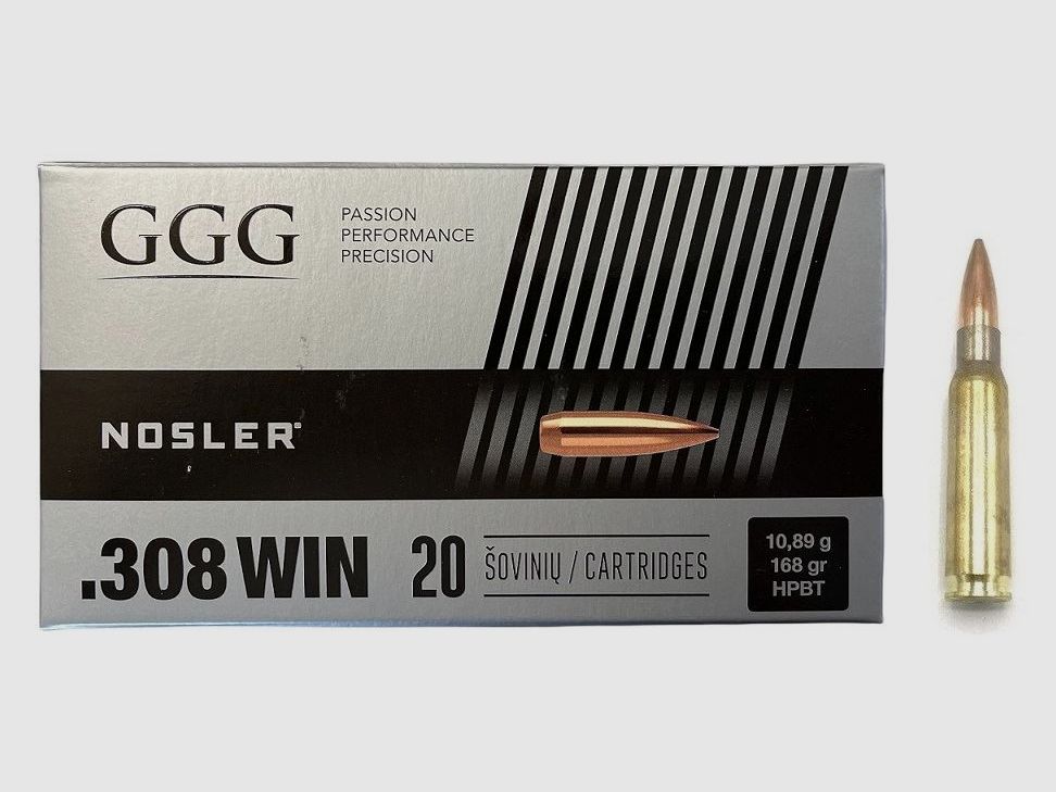 GGG .308 Win GPX13 HPBT 168 gr rifle ammunition, image 2 of 4